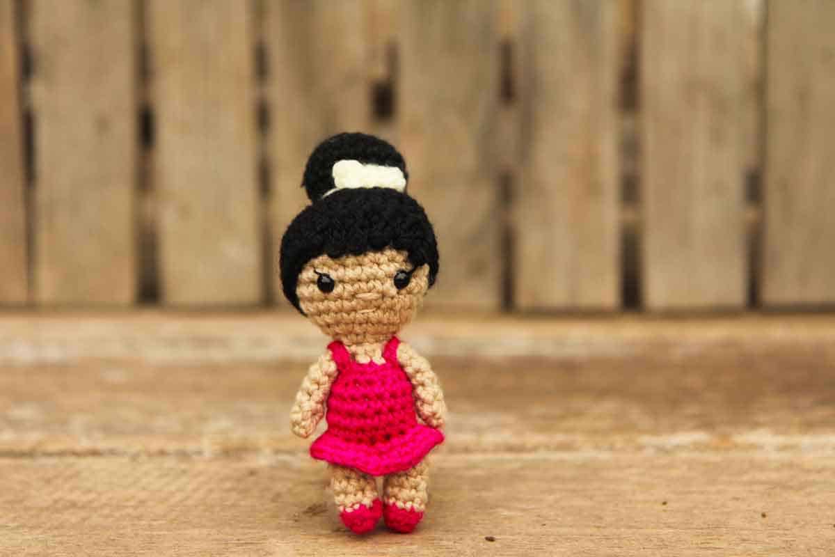 small crochet ballerina doll