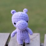 Purple small crochet hippo